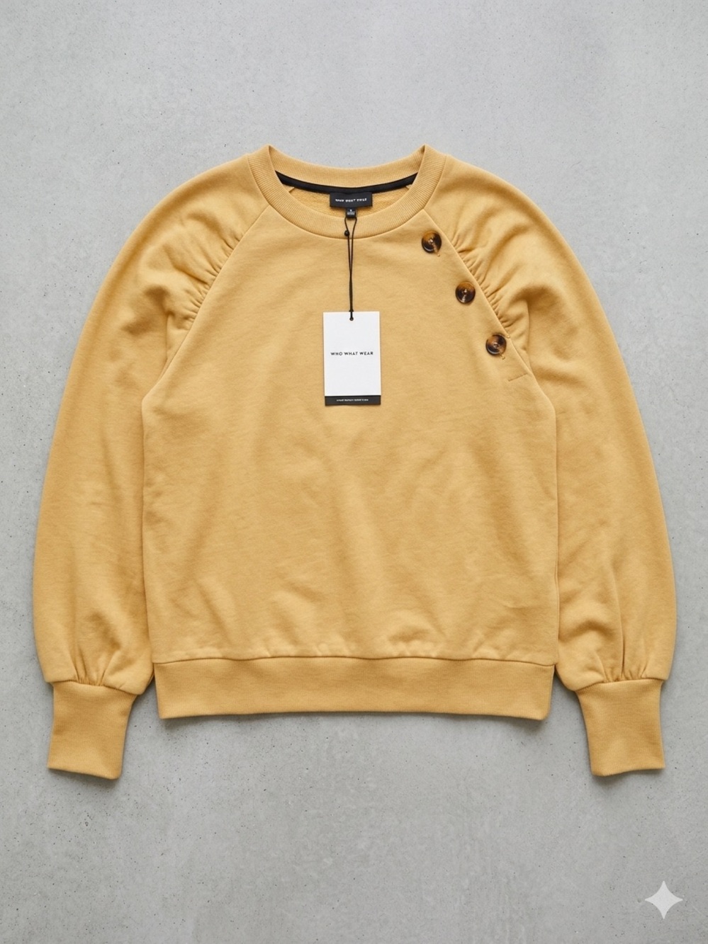 Who What Wear button-shoulder sweatshirt